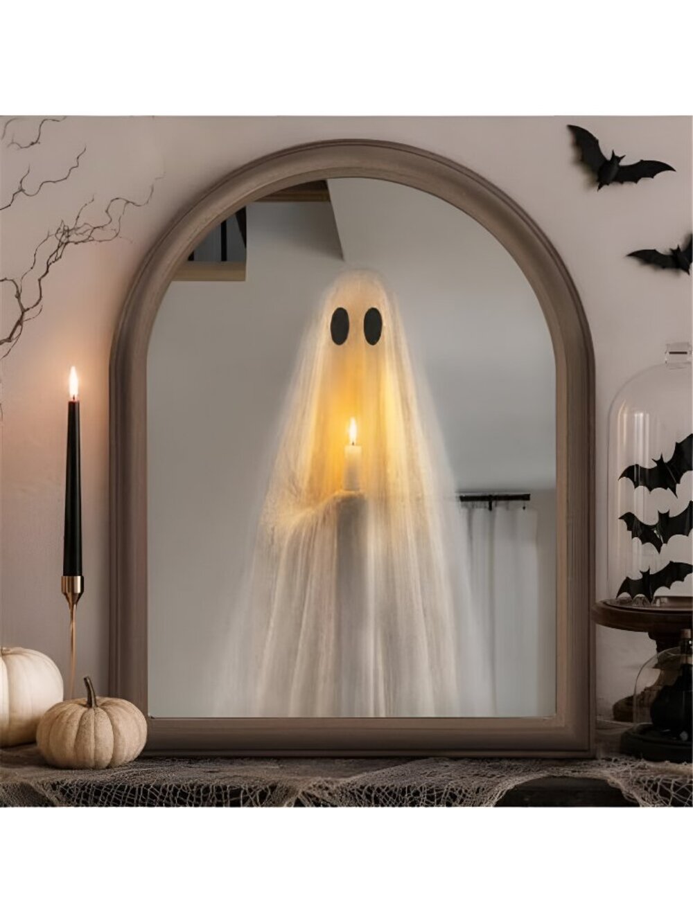 Halloween Decor - 11" x 13.8" Light Up Ghost Mirror